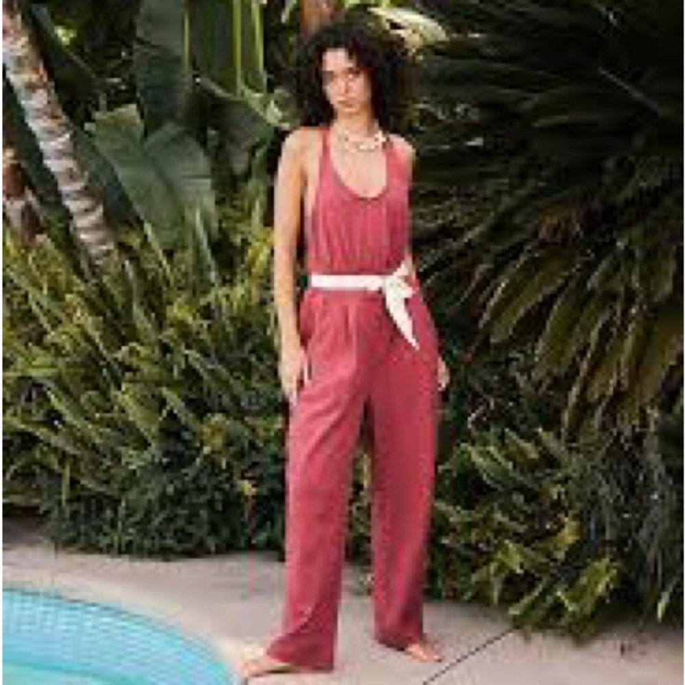 NEW Free People Beach Axel Open Twist Back Jumpsuit - SMALL